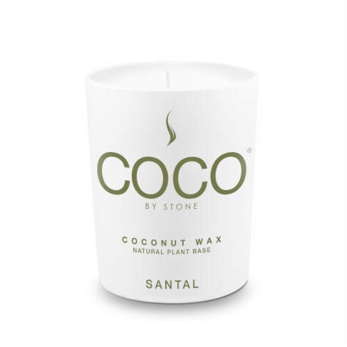 Stone Candles Coconut Candle Santal Perspective: front
