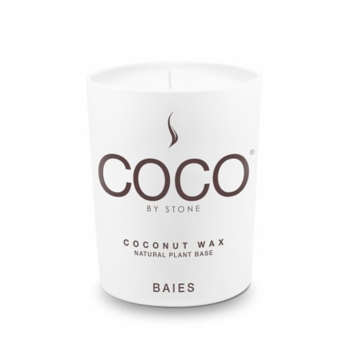 Stone Candles Coconut Candle Baies Perspective: front