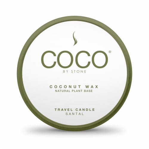 COCO® by Stone Coconut Wax Travel Tin Candle - Santal Perspective: front