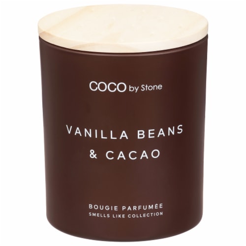 Stone Candles COCO Cacao and Vanilla Scented Candle - Fall Collection Perspective: front