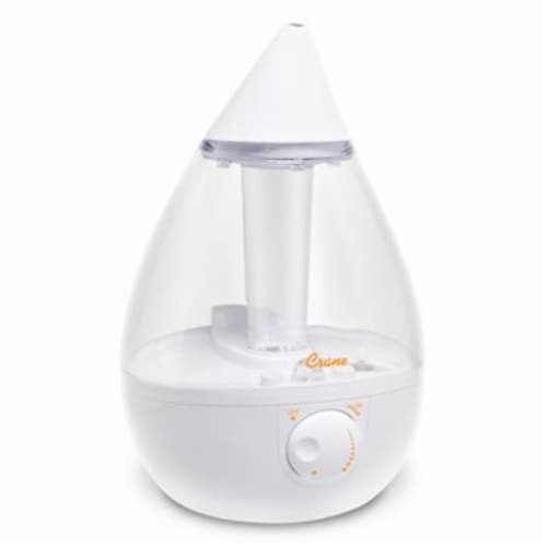 Crane Drop Cool Mist Humidifier - Clear/White Perspective: front