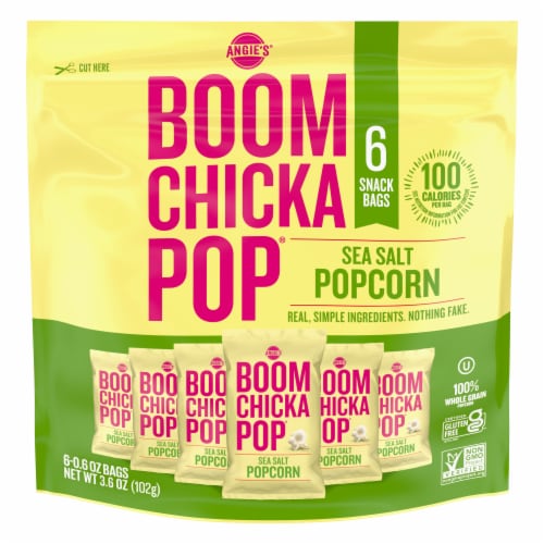 Angie's® Boomchickapop Sea Salt Popcorn Multipack Perspective: front