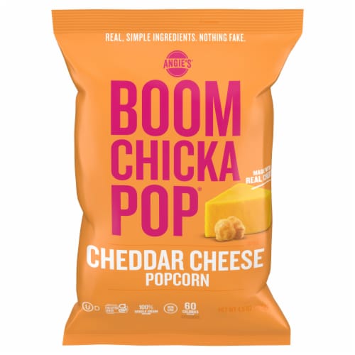 Angie's BOOMCHICKAPOP Cheddar Cheese Popcorn Perspective: front