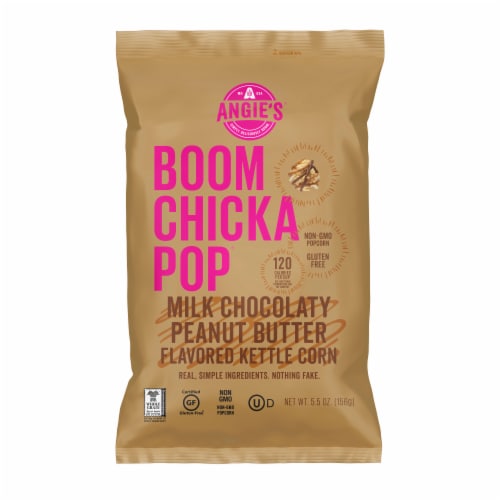 Angie's BOOMCHICKAPOP Milk Chocolaty Peanut Butter Kettle Corn Perspective: front