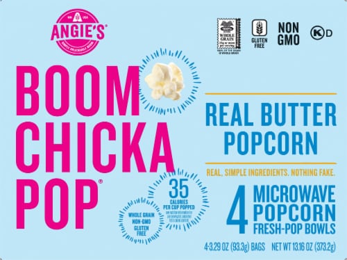 Angie's® Boom Chicka Pop Gluten Free Real Butter Microwave Popcorn Perspective: front