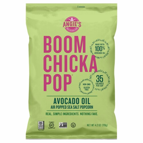 Angie's® Boom Chicka Pop® Avocado Oil Air popped Sea Salt Popcorn Perspective: front