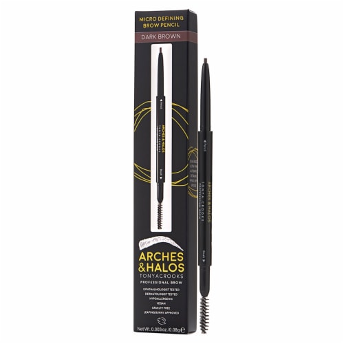 Arches & Halos Micro Defining Brow Pencil - Dark Brown Perspective: front