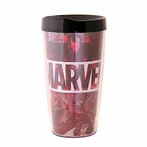 Silver Buffalo 16 oz Marvel Logo Tumbler Perspective: front