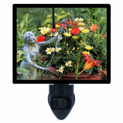 Garden Decorative Photo Night Light. Fairy Garden. Free Extra Picture For Lights. Perspective: front