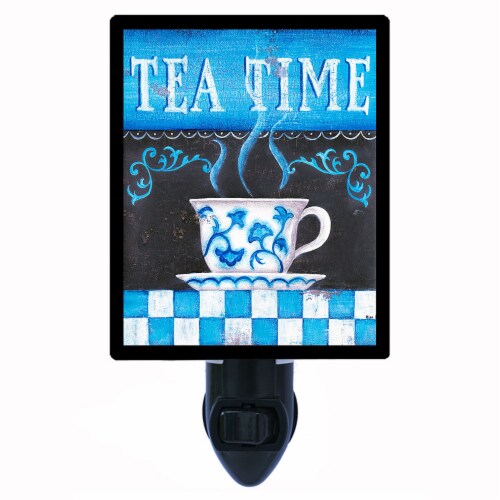 Kitchen Decorative Photo Night Light. Free Switchable Insert. Tea Time Perspective: front