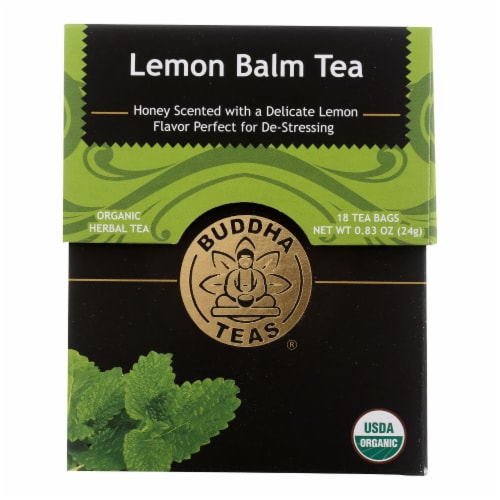 Buddha Teas - Tea Organic Lemon Balm - Case of 6 - 18 BAG Perspective: front