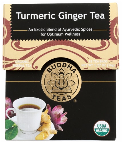 Buddha Teas® Organic Turmeric Ginger Tea Perspective: front