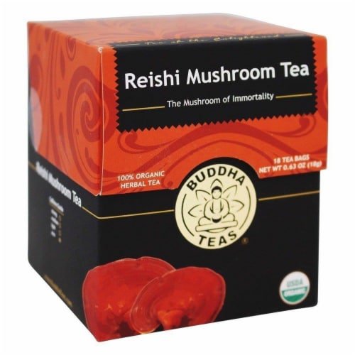 Buddha Teas Organic Reishi Mushroom Tea Perspective: front