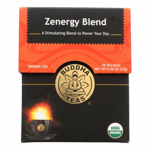 Buddha Teas - Organic Tea - Zenergy Blend- Case of 6 - 18 Bags Perspective: front