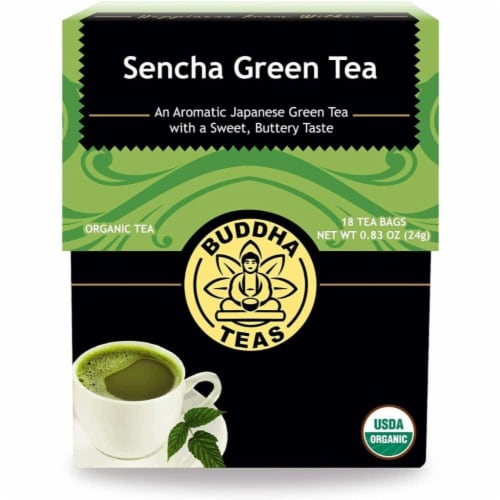 Buddha Teas Sencha Green Tea Perspective: front