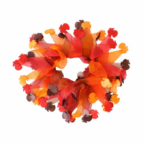 Midlee Thanksgiving Turkey Decorative Dog Collar (Medium) Perspective: front
