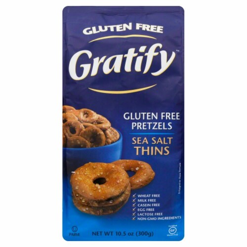 Gratify Gluten Free Pretzel Salt Thins Perspective: front