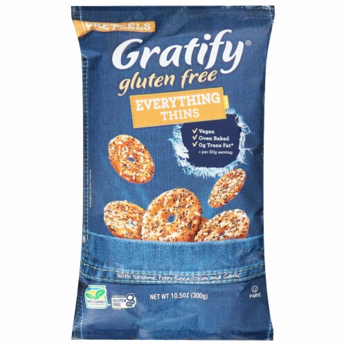 Gratify® Gluten Free Pretzel Everything Thins Perspective: front
