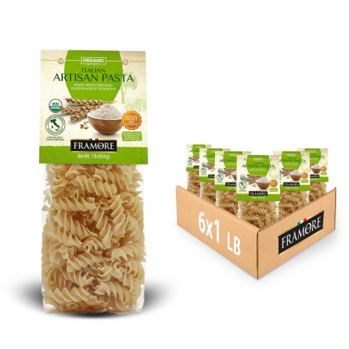 FRAMORE Imported Authentic Italian Organic Artisan Made Fusilli Perspective: front