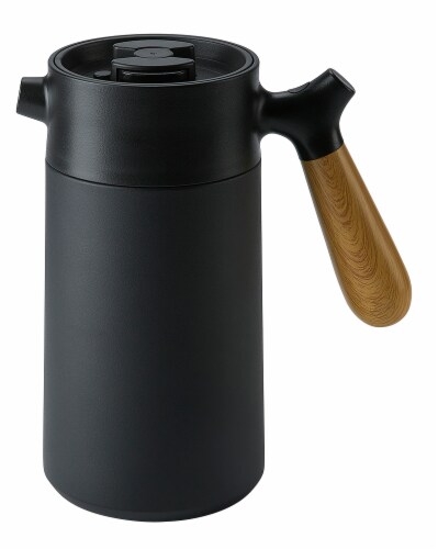 CasaWare Stainless Steel Vacuum French Press - Black Perspective: front