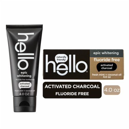 hello Epic Whitening Charcoal Fluoride Free Toothpaste in Fresh Mint Perspective: front