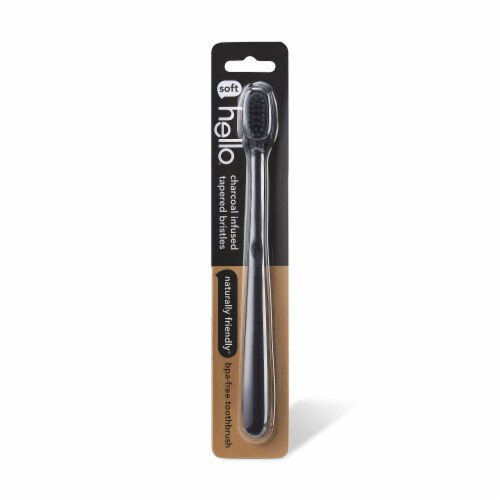 Hello Charcoal Bristle Soft Toothbrush Perspective: front