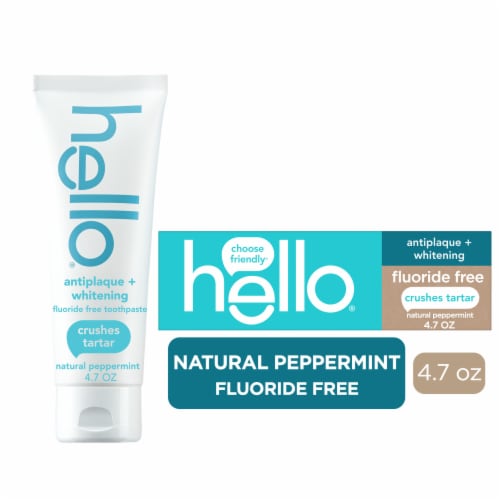 hello Antiplaque + Whitening Fluoride Free Toothpaste Tea Tree + Coconut Oil Vegan & SLS Free