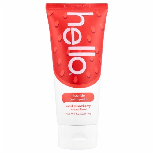 Hello® Wild Strawberry Kids Fluoride Toothpaste Perspective: front