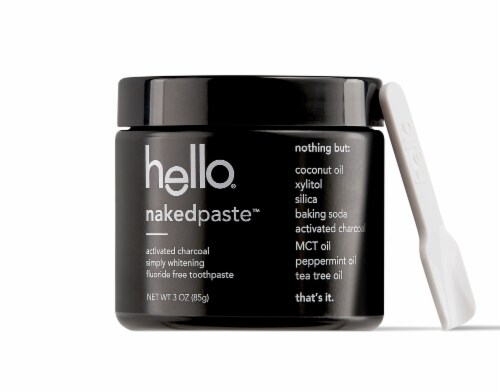 Hello Nakedpaste Activated Charcoal Fluoride Free Toothpaste Perspective: front