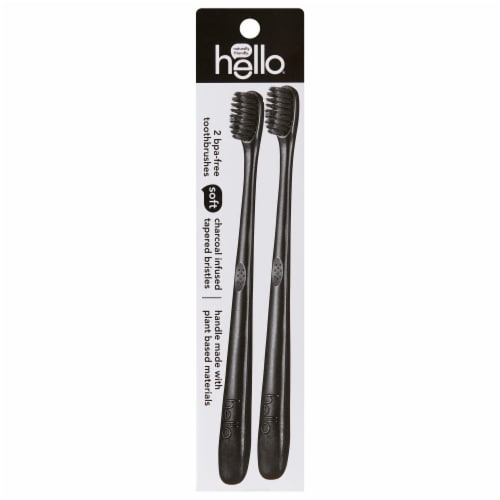 Hello Charcoal Infused Toothbrush Pack Perspective: front
