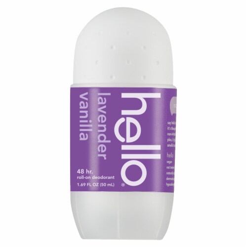 Hello® Lavender Vanilla Roll-On Deodorant Perspective: front