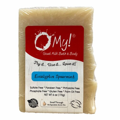O My! Goat Soap Bar, Eucalyptus Spearmint, 6 Ounces Perspective: front