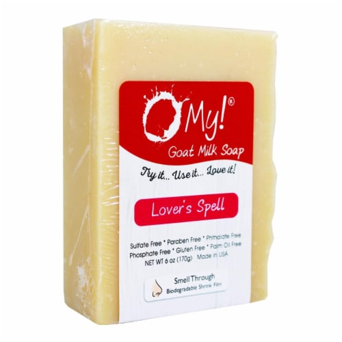 O My 708100 6 oz Goat Milk Lovers Spell Soap Bar Perspective: front