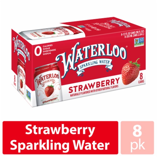 Waterloo Strawberry Sparkling Water Perspective: front