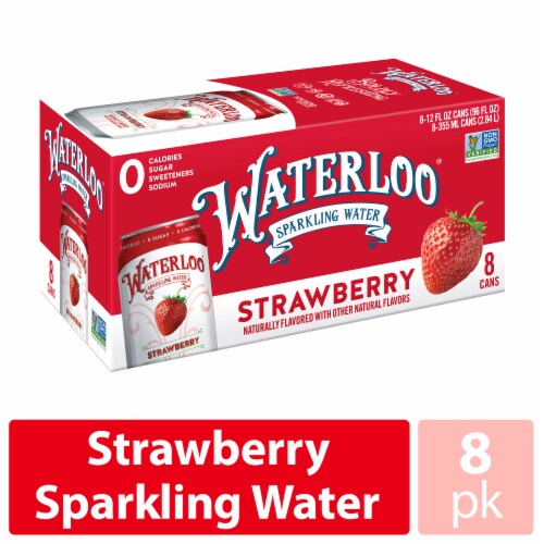 Waterloo Strawberry Sparkling Water Perspective: front