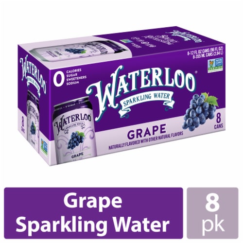 Waterloo® Grape Sparkling Water Perspective: front