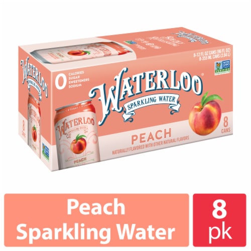 Waterloo® Peach Sparkling Water Perspective: front