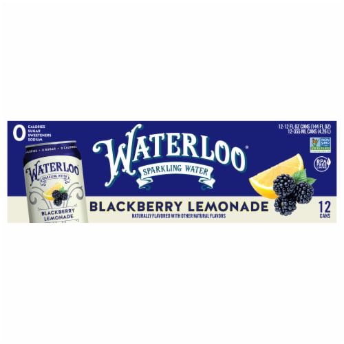 Waterloo® Blackberry Lemonade Flavored Sparkling Water Cans Perspective: front