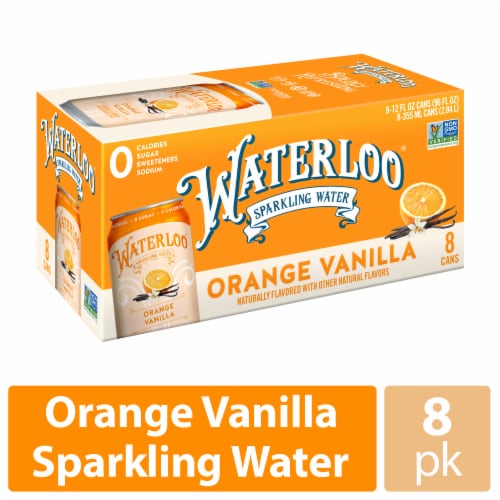 Waterloo Orange Vanilla Sparkling Water Perspective: front