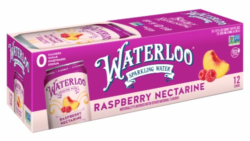 Waterloo Raspberry Nectarine Sparkling Water Perspective: front