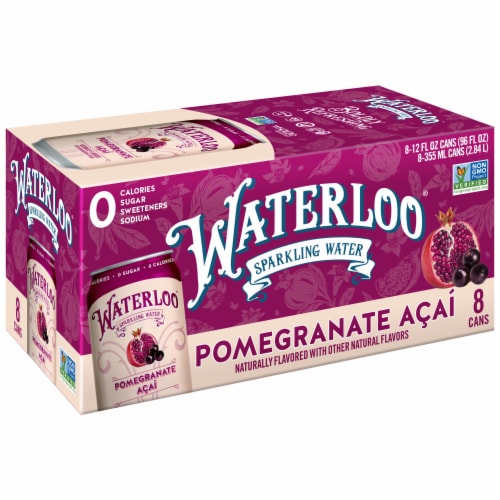 Waterloo® Pomegranate Acai Sparkling Water Cans Perspective: front