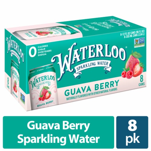 Waterloo® Guava Berry Sparkling Water Drink Cans Perspective: front