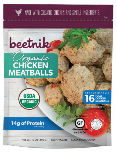 Beetnik Organic Chicken Frozen Meatballs Perspective: front