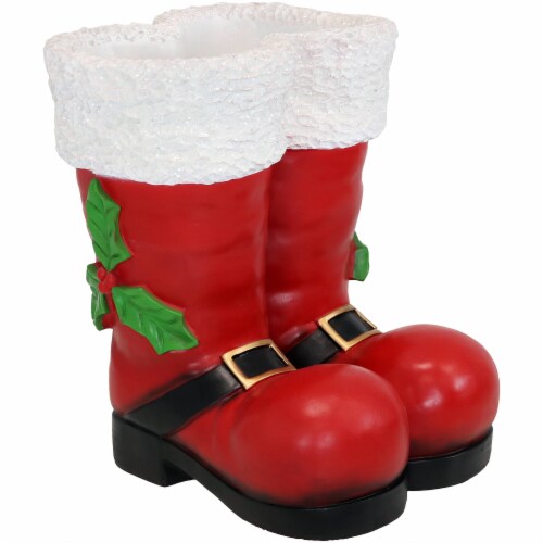Sunnydaze Santa Boots Indoor and Outdoor Christmas Statue