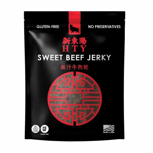 HTY Sweet Beef Jerky Perspective: front