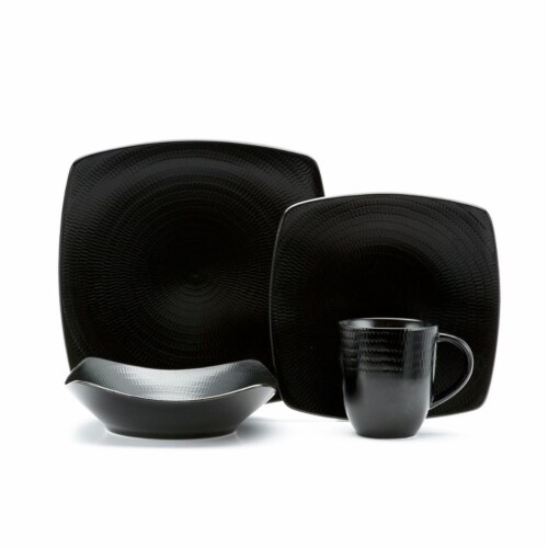 Red Vanilla HN600-016 Black Rice Dinner Set, 16 Piece Perspective: front