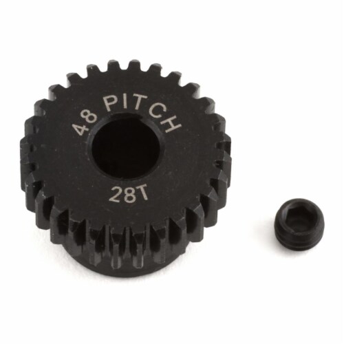 Castle Creations CSE010-0065-47 28 Teeth 48 Pitch Pinion Gear with 5 mm Bore Perspective: front