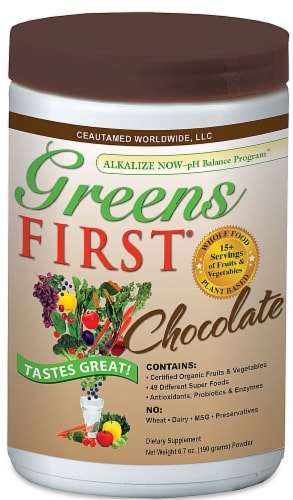Greens First  Superfood Drink Mix   Chocolate Perspective: front