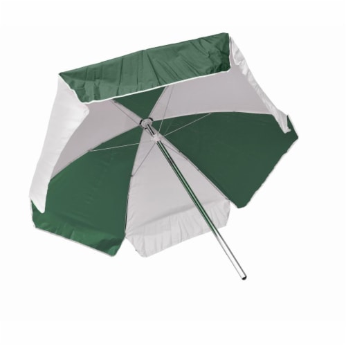Kemp USA 12-002-GRN-WHI 6 ft. Umbrella, Green & White Perspective: front