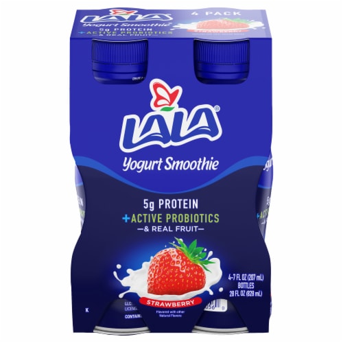LaLa® Wild Strawberry Flavored Probiotic Yogurt Smoothies Perspective: front